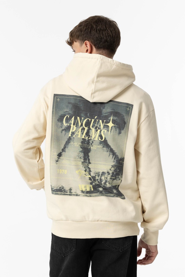 Sudadera Capucha Estampado en Espalda