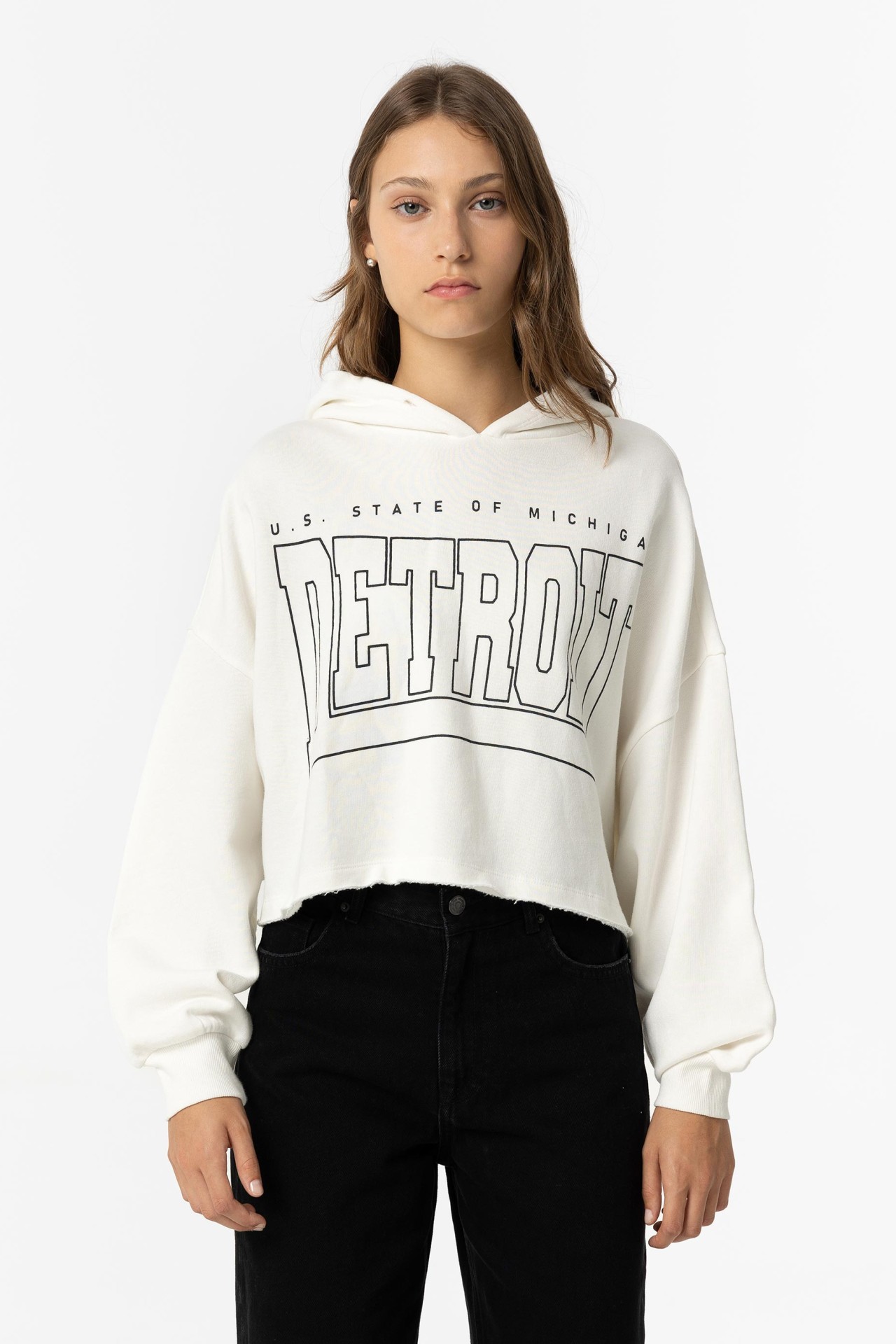 Hoodie com Estampado Frontal