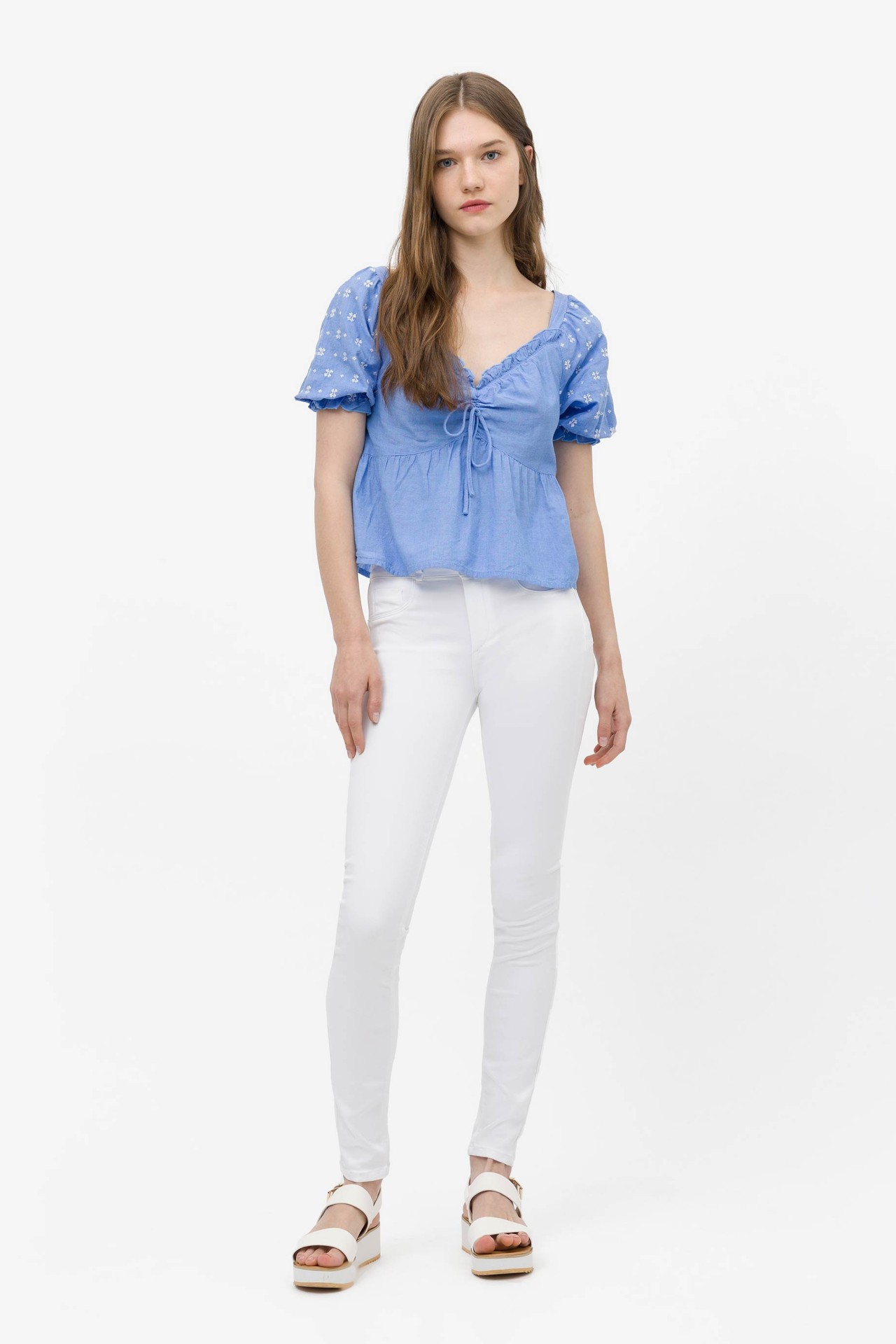 Jeans One Size Double-up Skinny Cintura Alta