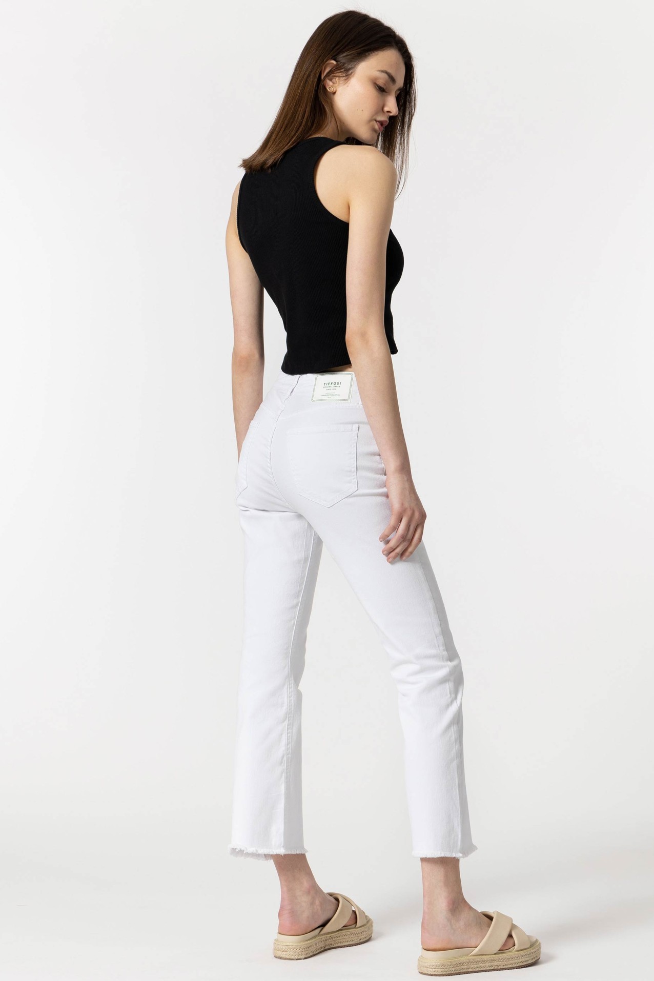 Jeans Megan Cropped Flare Tiro Alto
