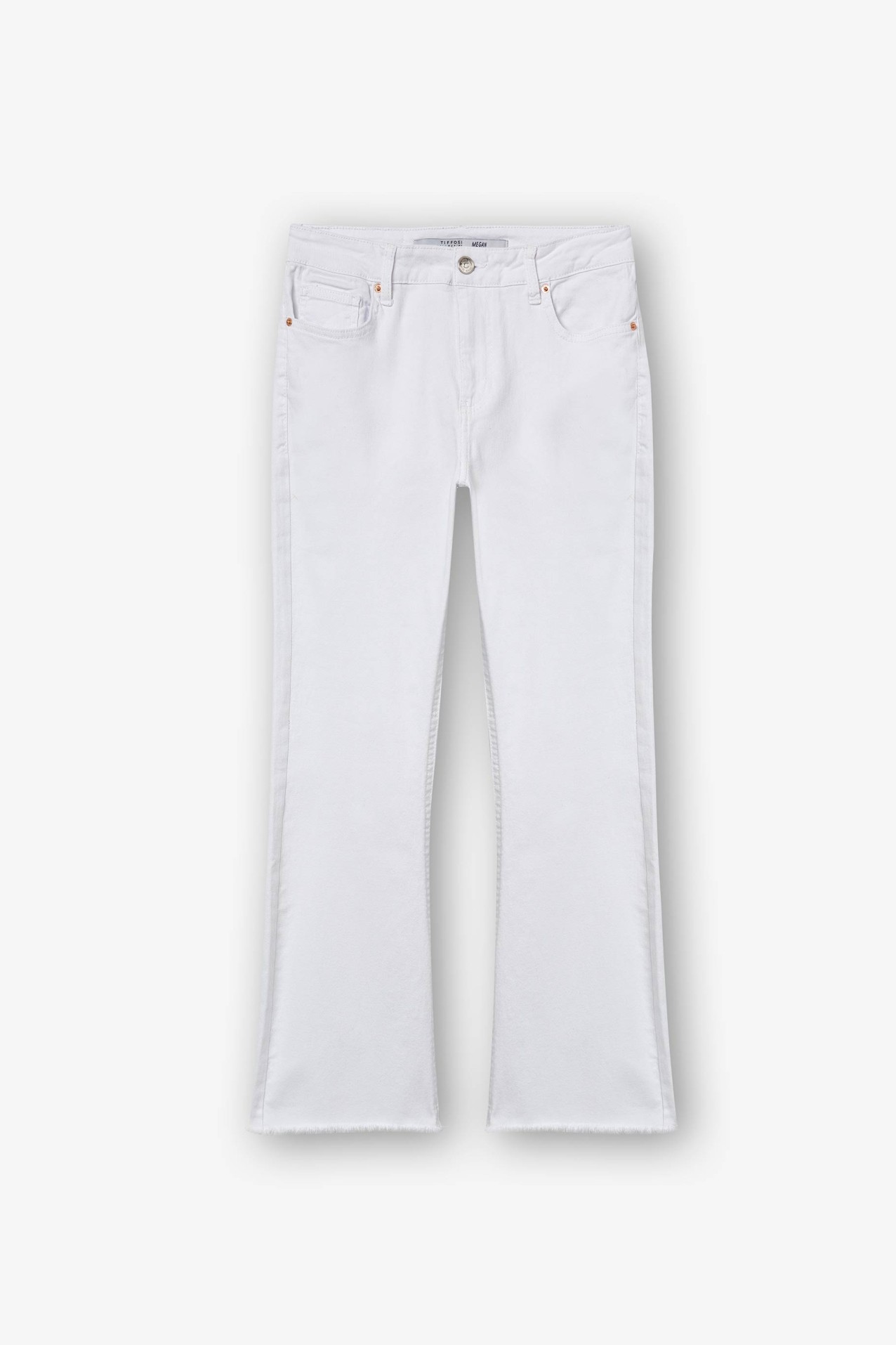 Jeans Megan Cropped Flare Tiro Alto
