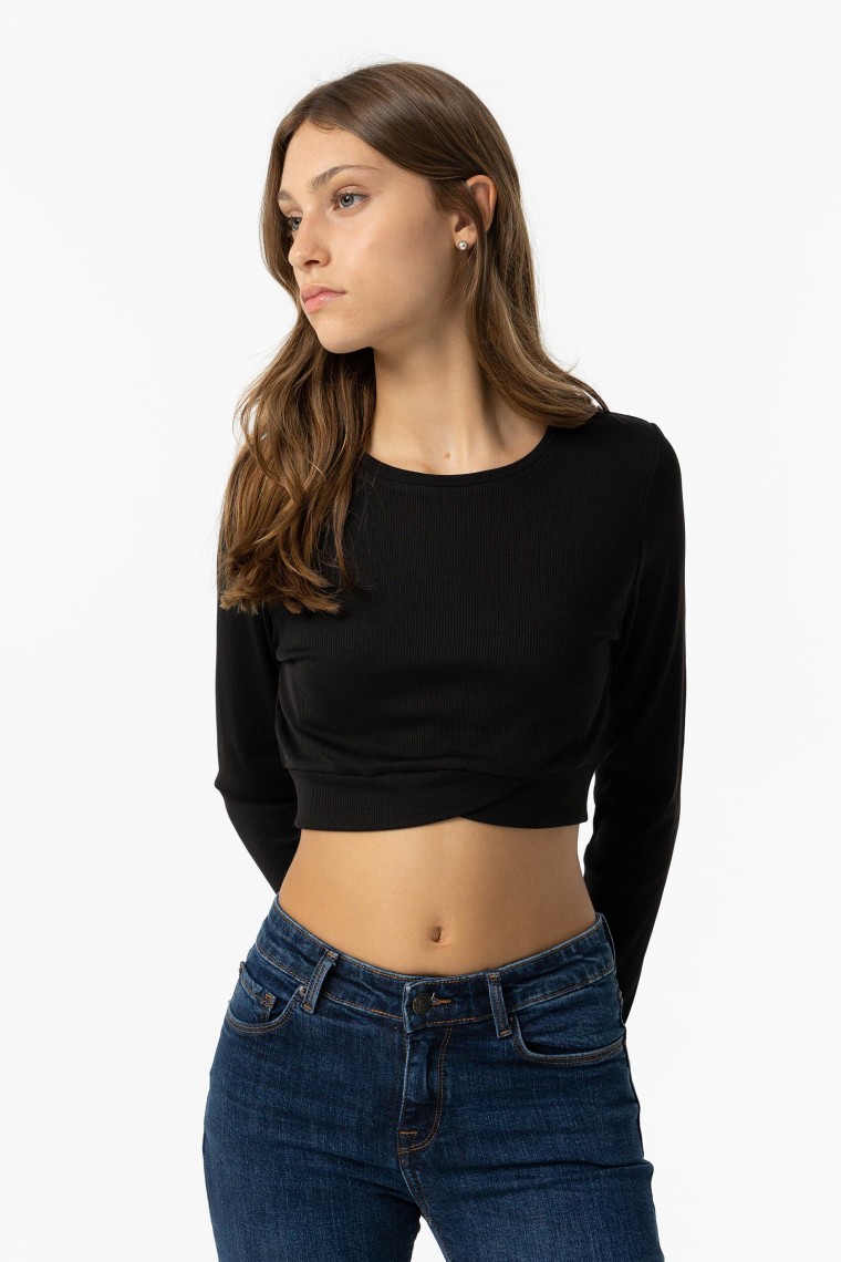 Ribbed Cropped T-shirt