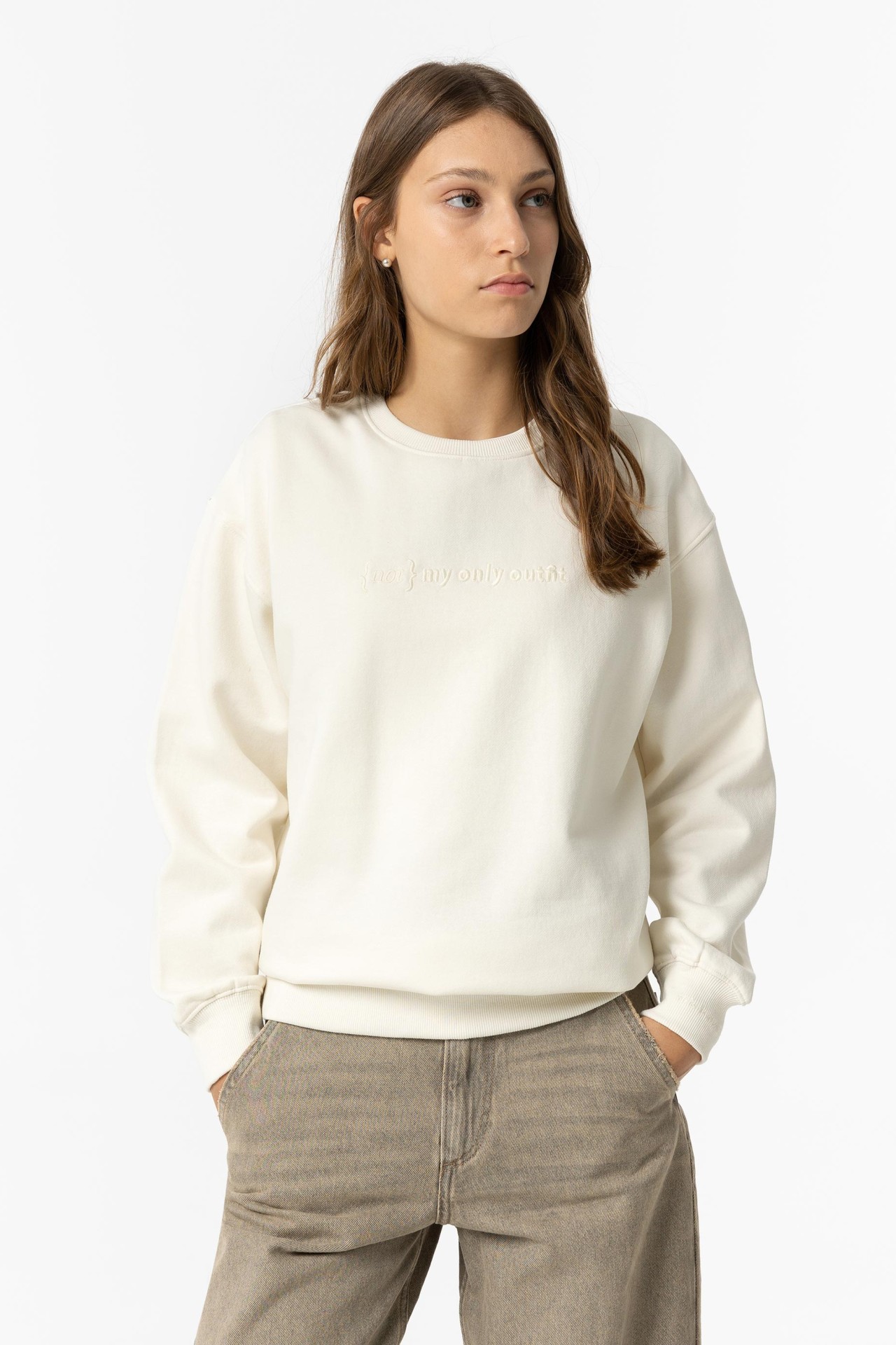 Sweatshirt Oversize com Mensagem Frontal