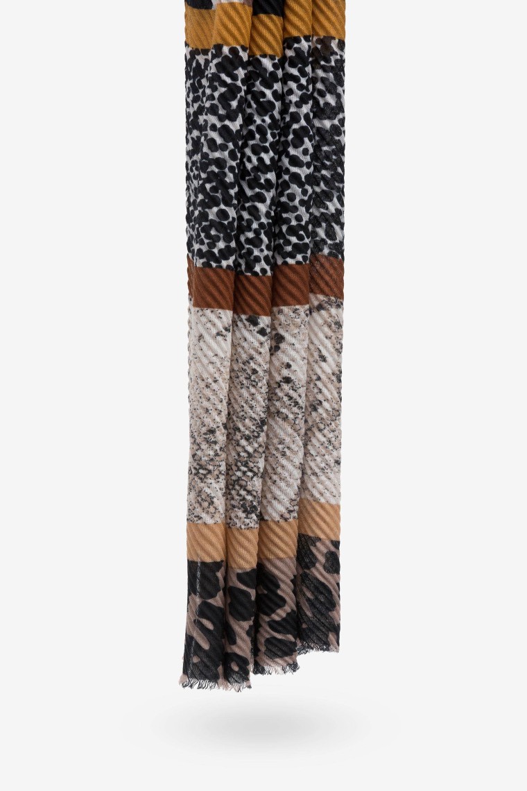 Pleated Printed Scarf