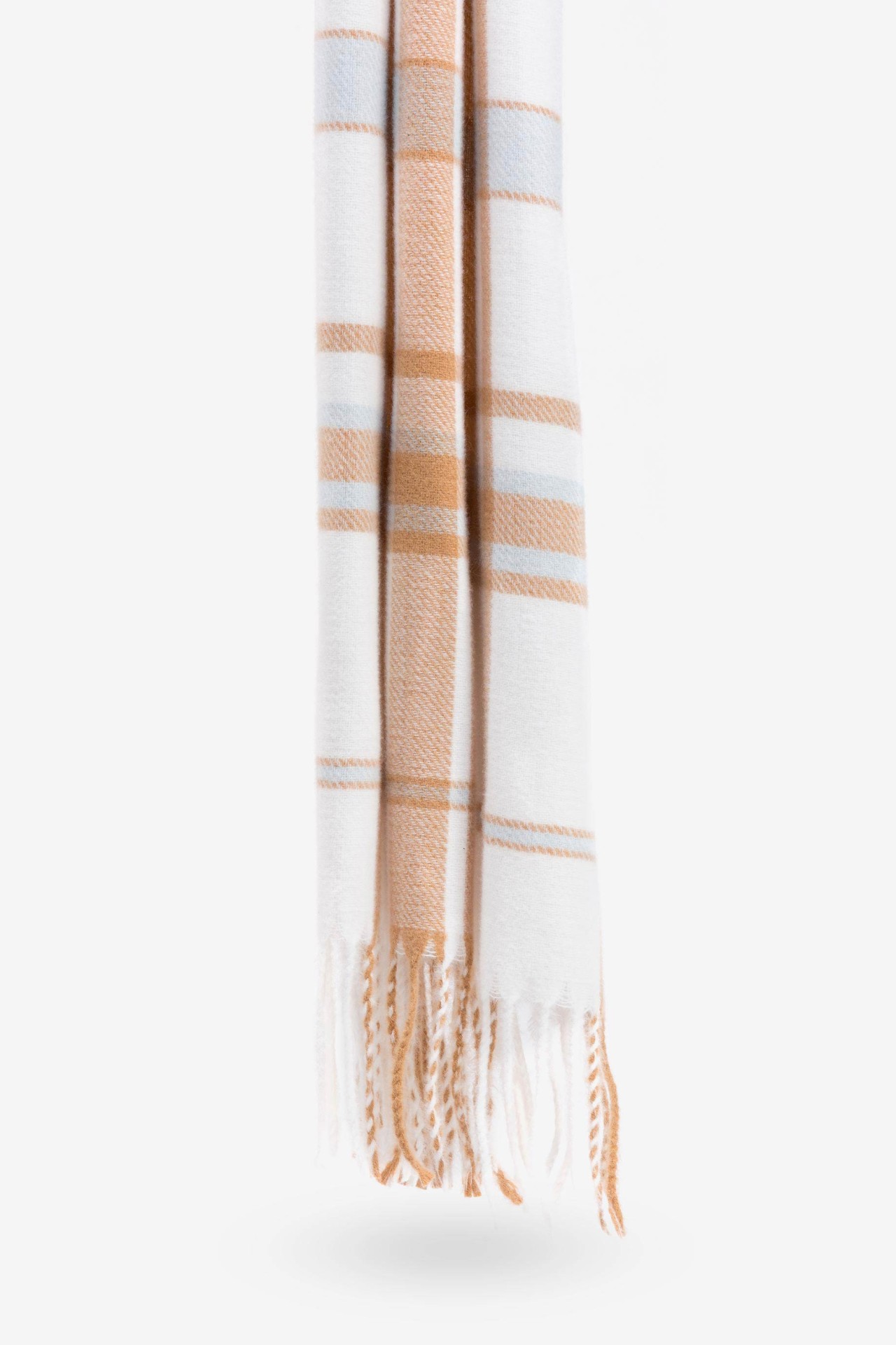 Check Scarf with Fringes