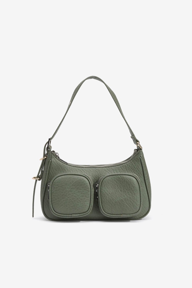 Leather Effect Baguette Shoulder Bag