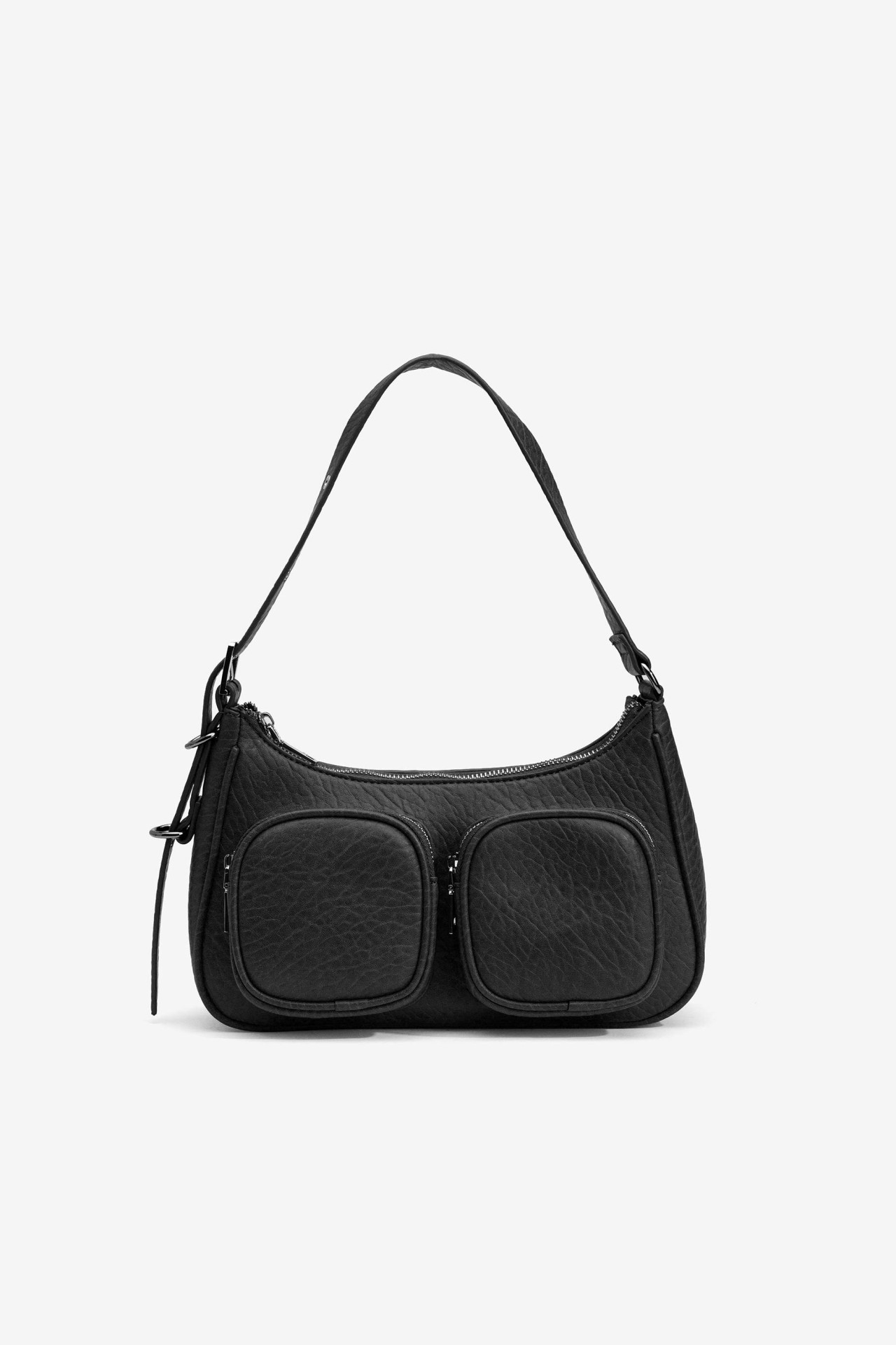 Leather Effect Baguette Shoulder Bag