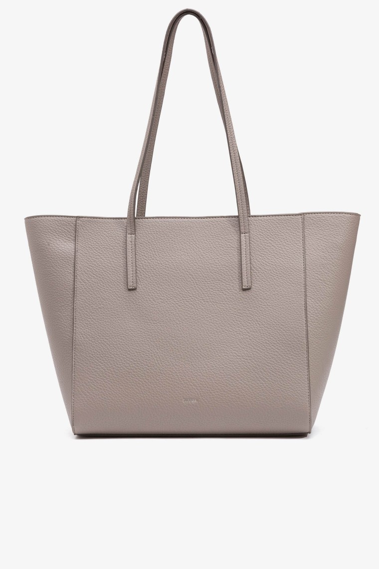 Leather Effect Shopper Bag with Texture