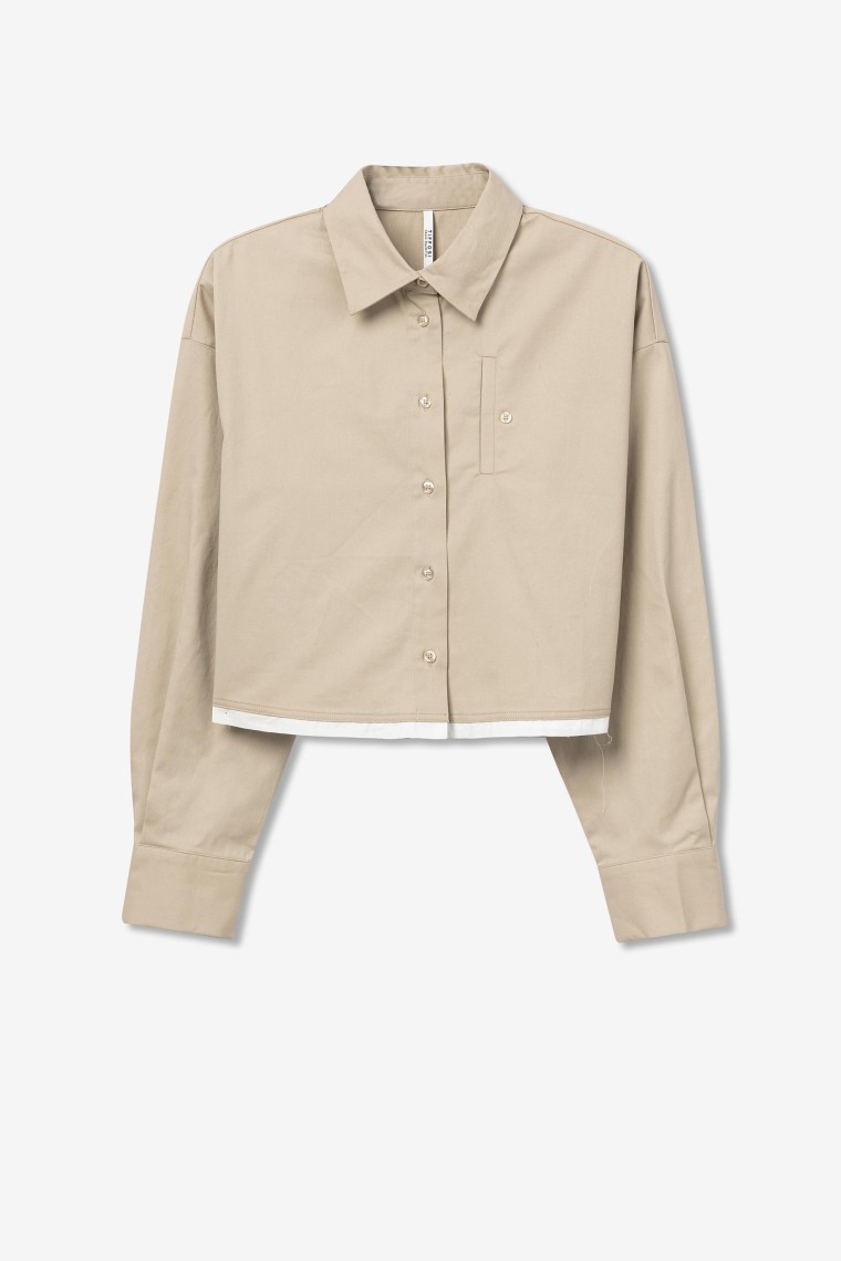 Camisa Manga Larga Beige