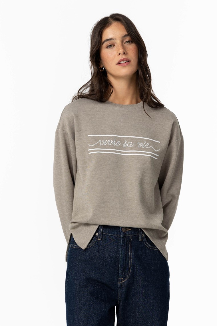 Sweatshirt with Slogan