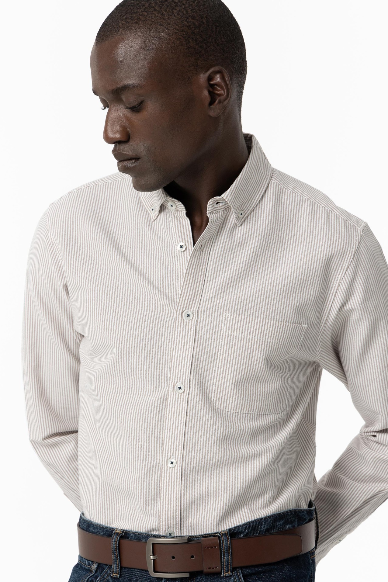 Camisa Regular Fit Oxford s Riscas