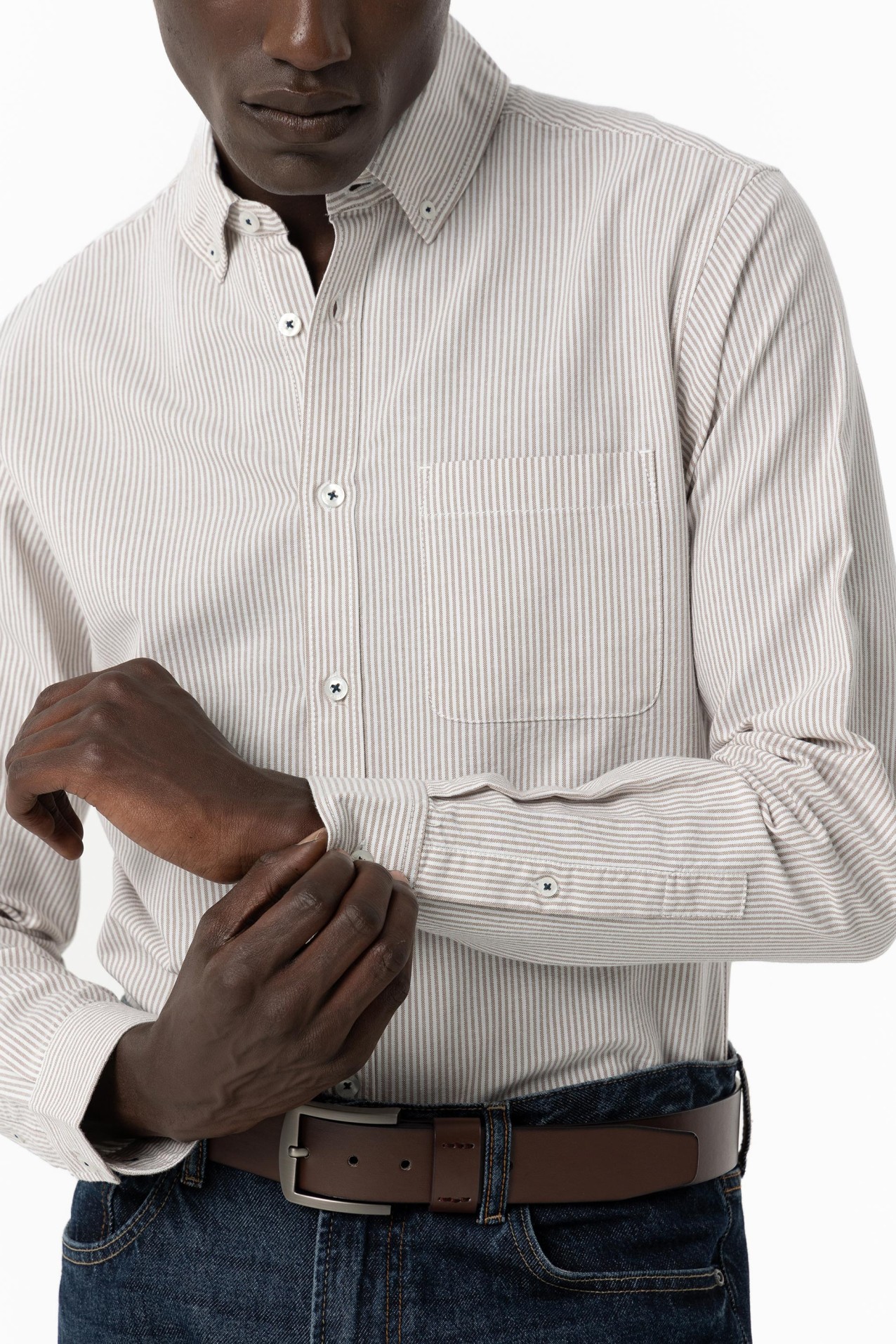 Camisa Regular Fit Oxford s Riscas