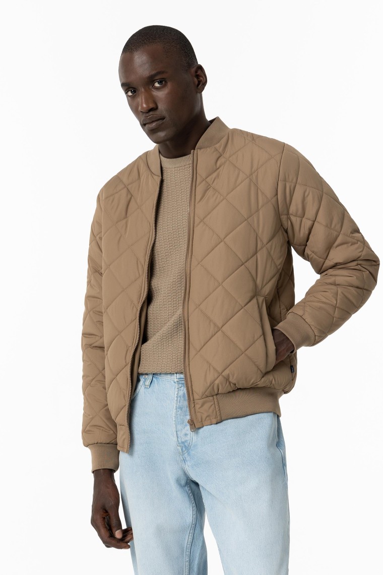 Bomber Jacket with Stitching