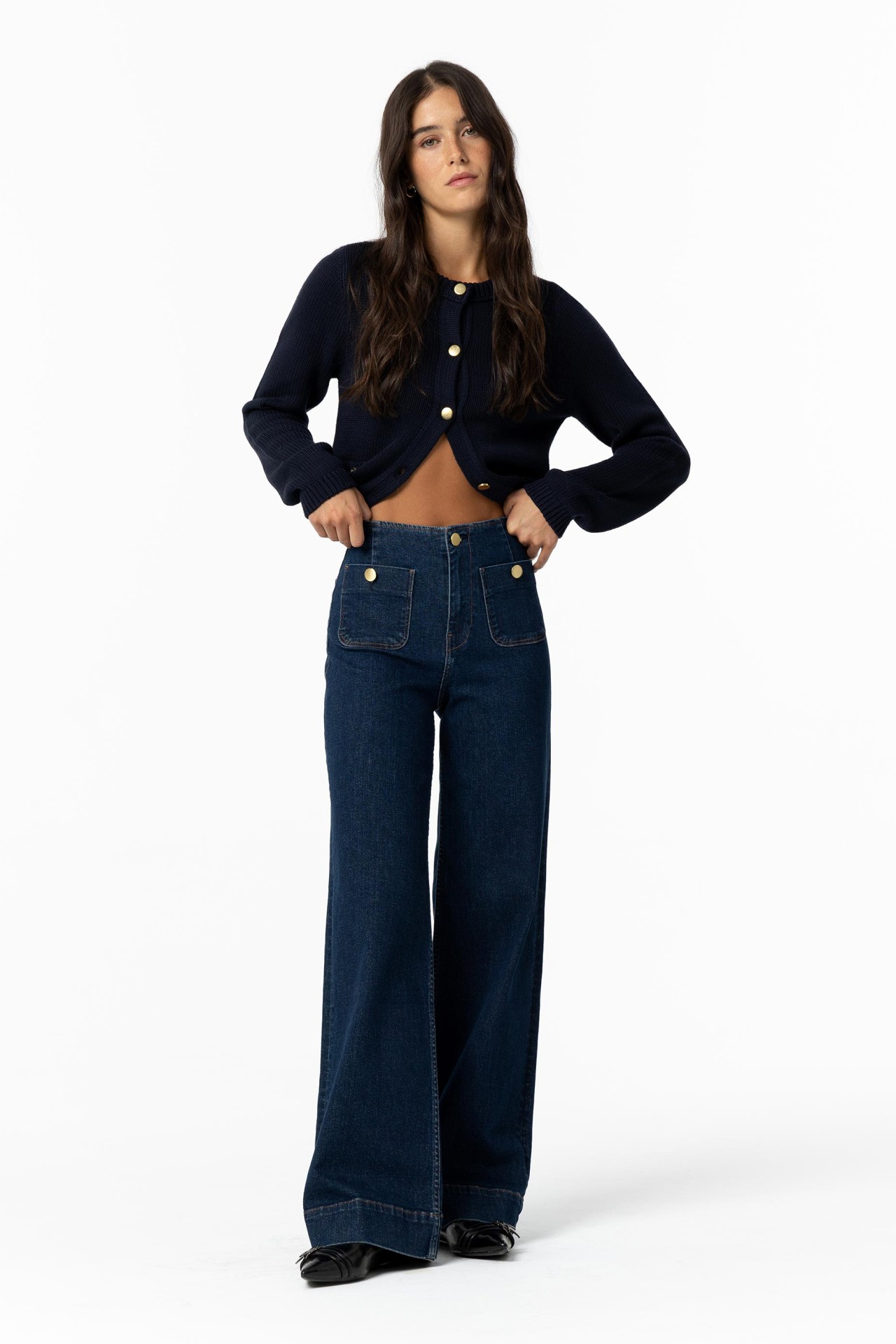 Straight Fit Jeans with Front Pockets