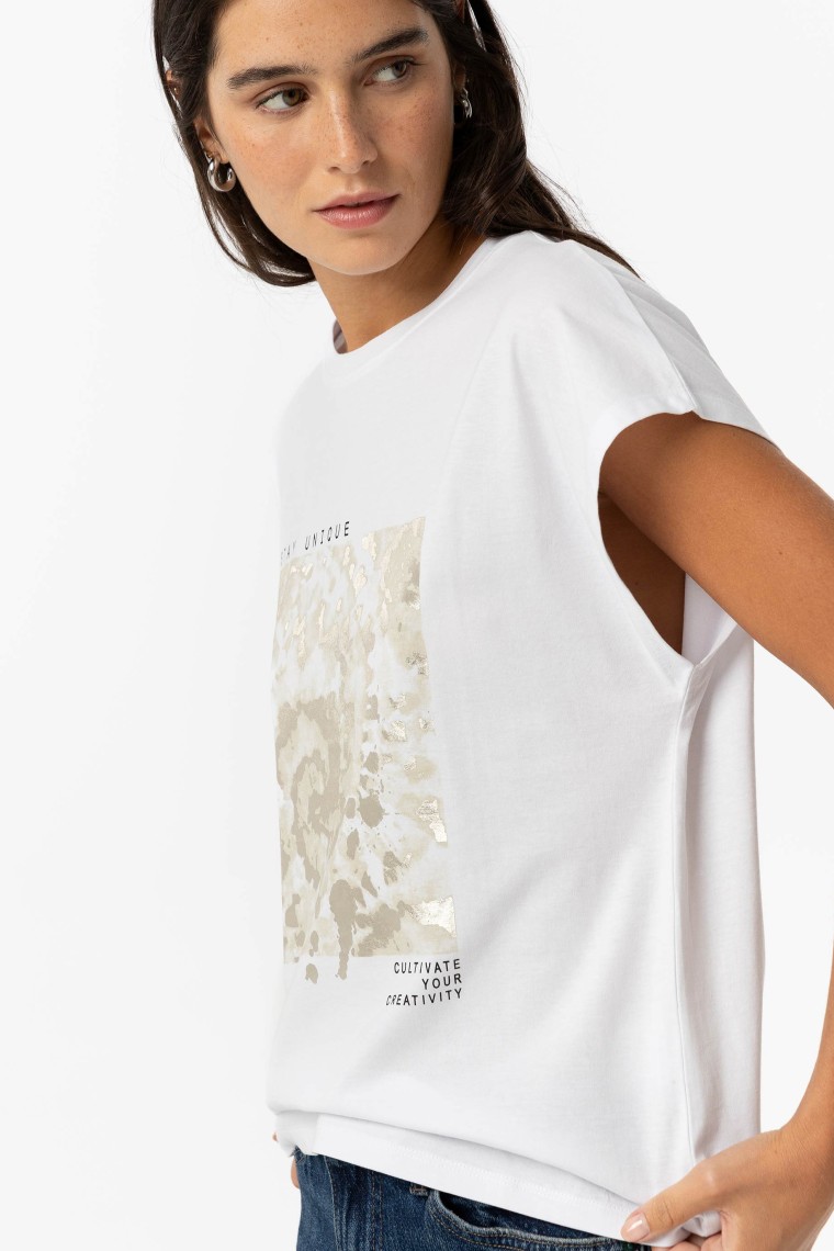 T-shirt Estampado Frontal com Mensagem