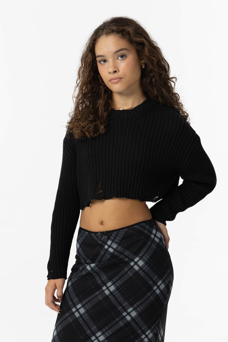 Knitted Sweater with Rips