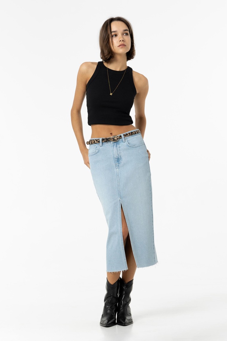 Falda Midi Denim