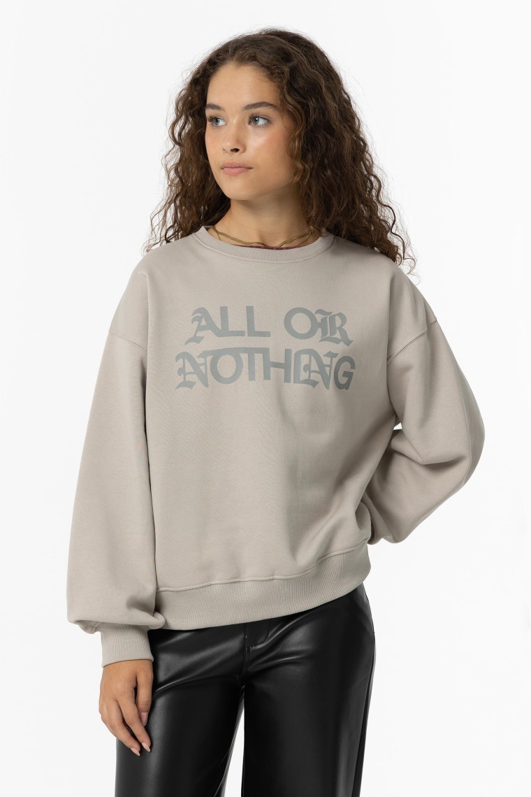 Sweatshirt com Texto Frontal