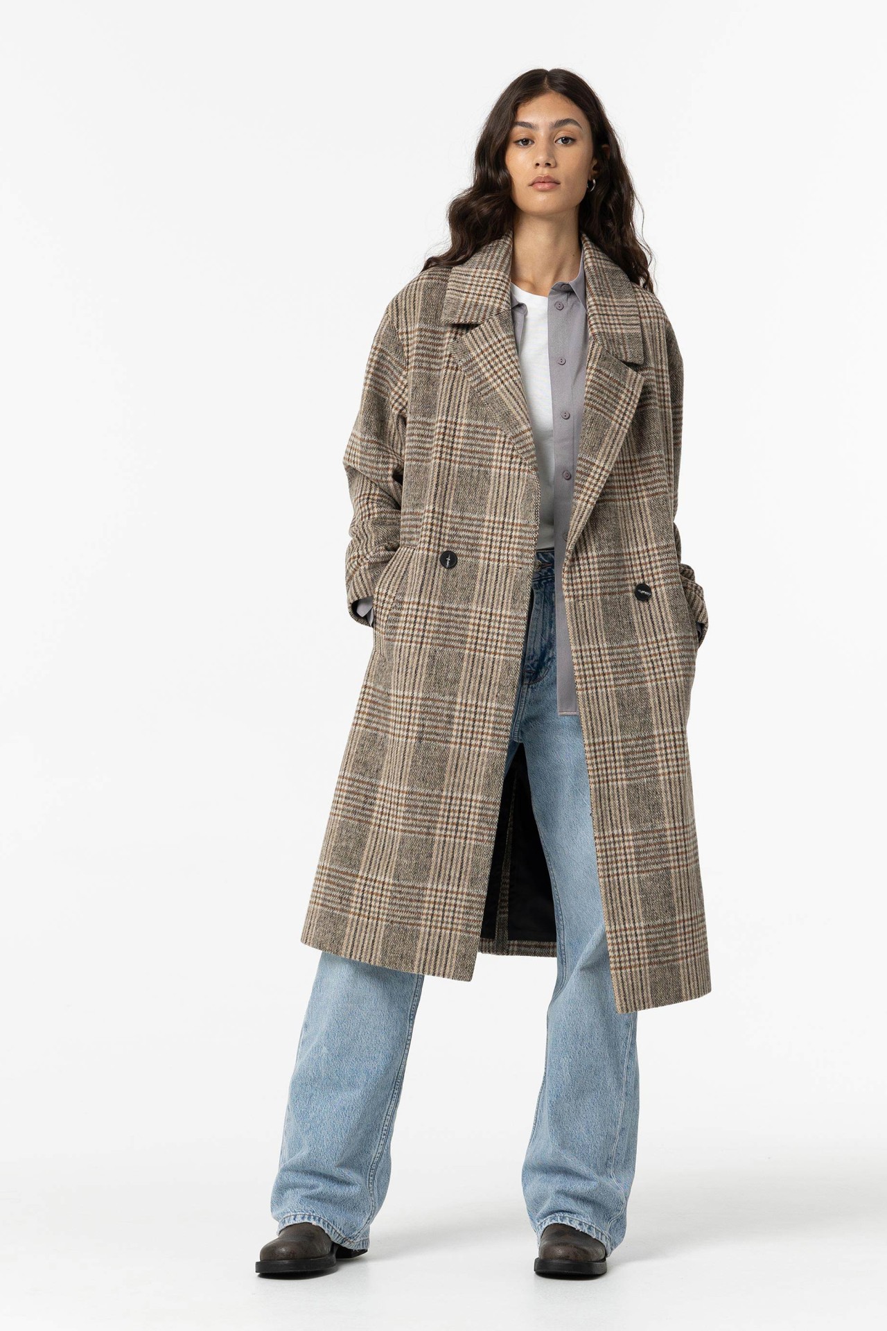 Crossover Check Long Coat