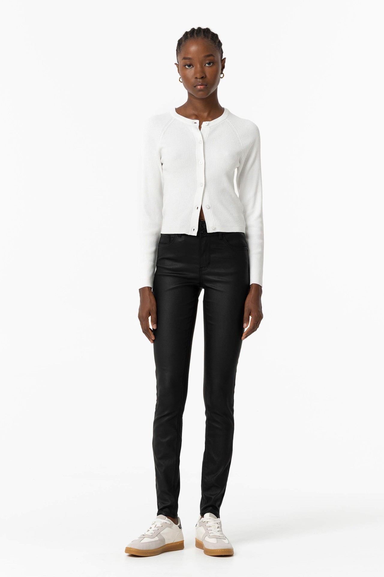 Light Push-up Skinny Coated Trousers