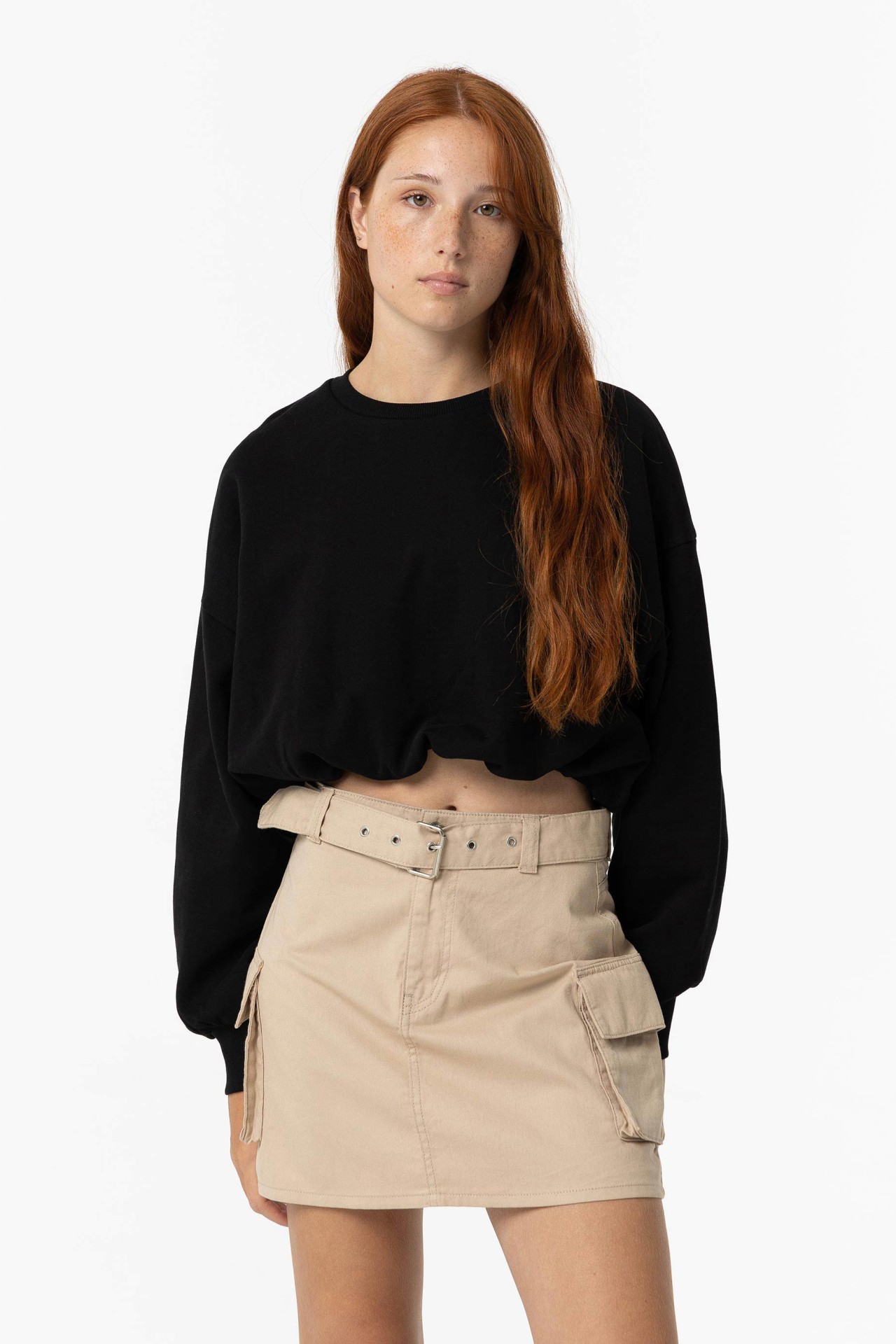 Cropped Sweatshirt with Elastic