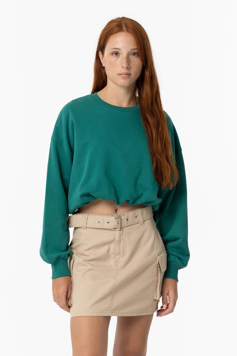 Cropped Sweatshirt with Elastic