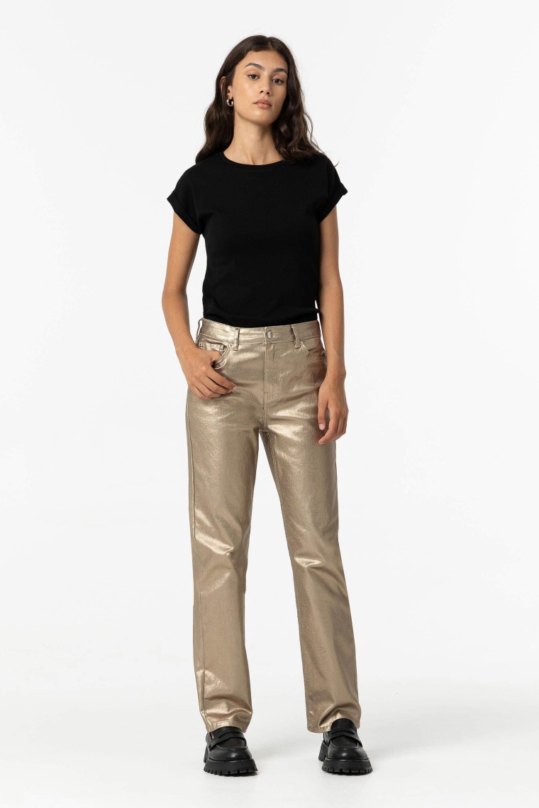 Metallic Straight Fit Amy Jeans