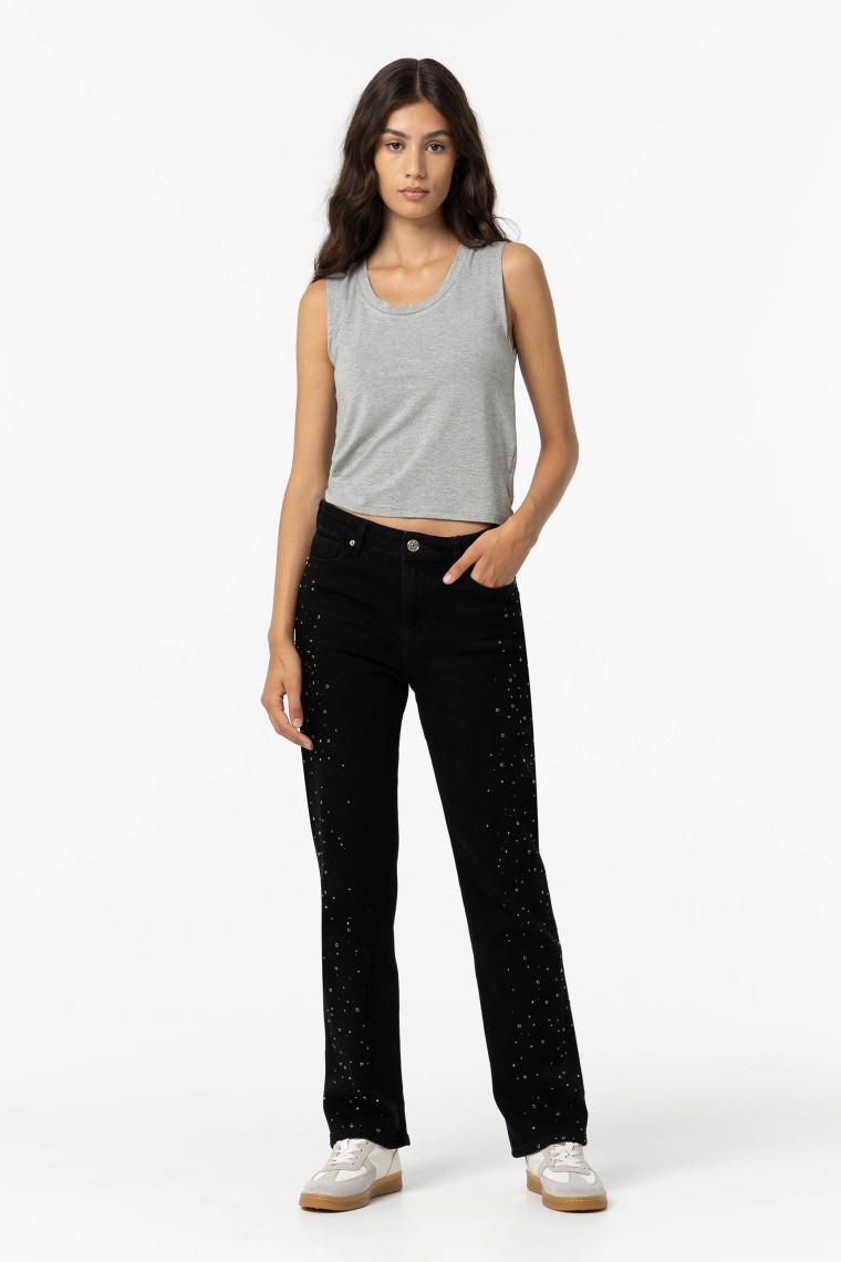 Jeans Amy Straight Fit con Apliques