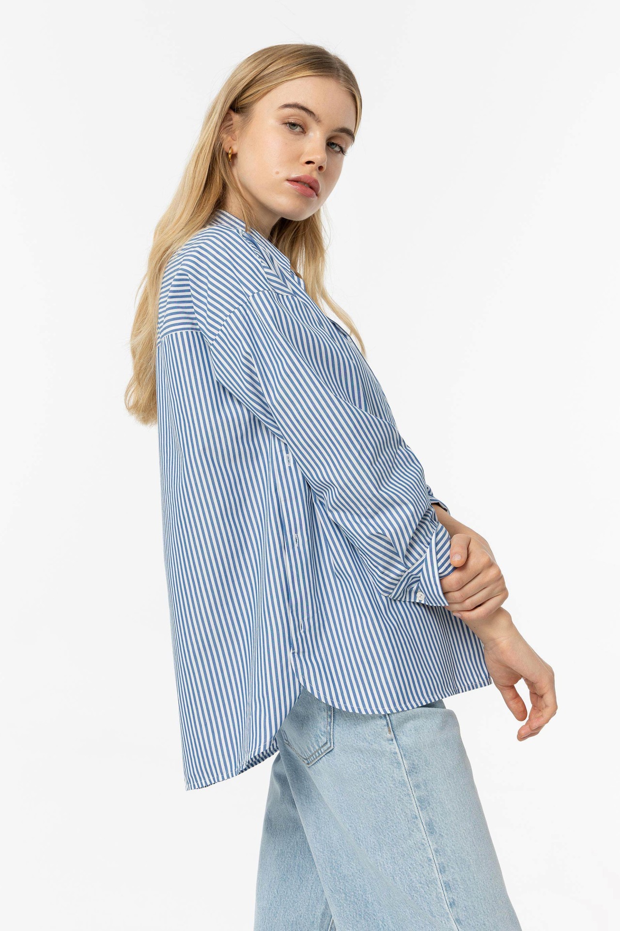 Striped Shirt with Side Openings