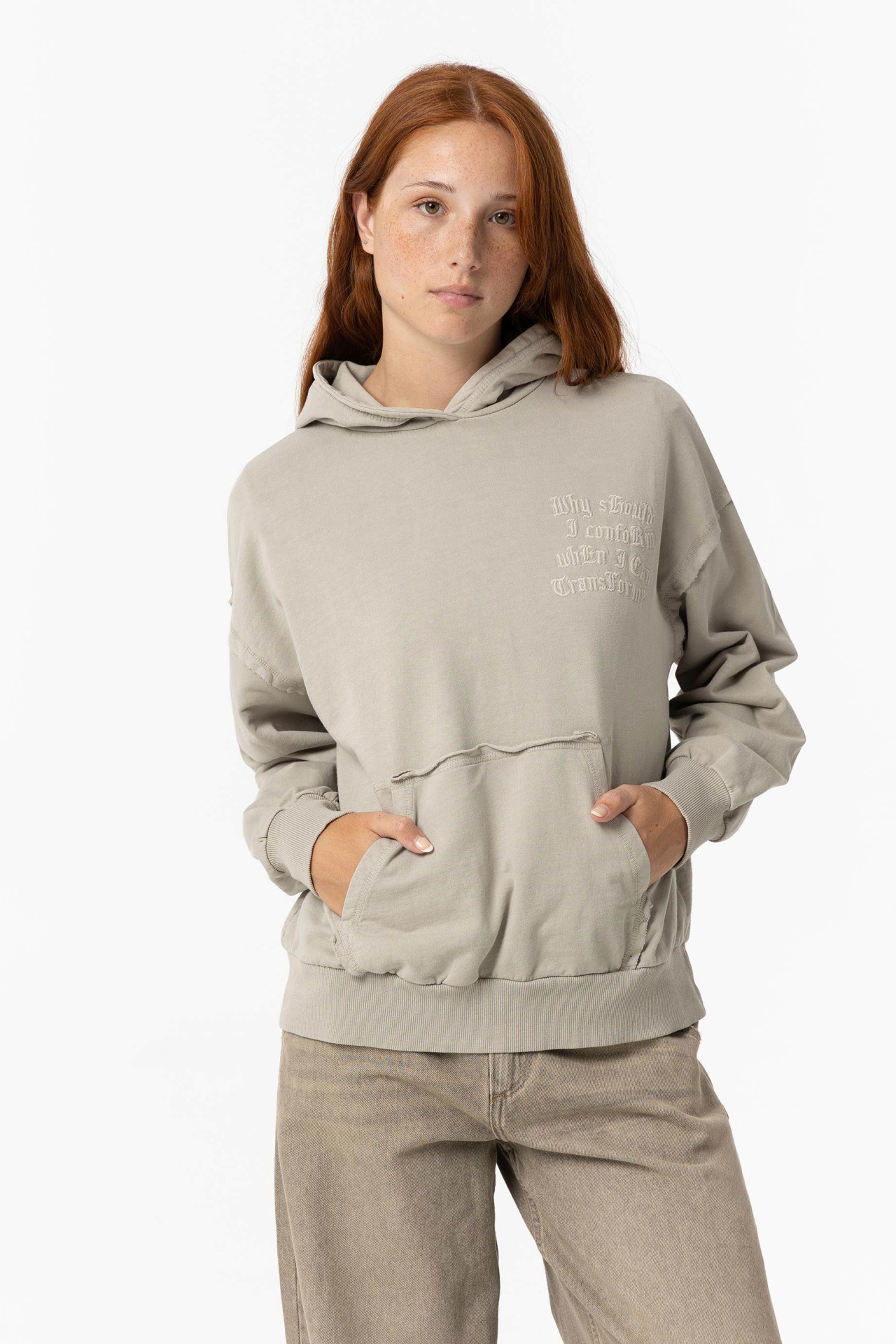 Sudadera con Capucha Bordado Frontal