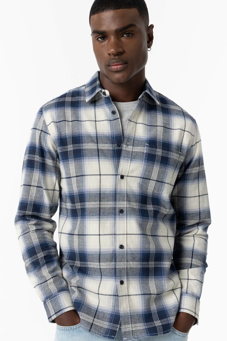 Camisa Regular Fit Cuadros Franela