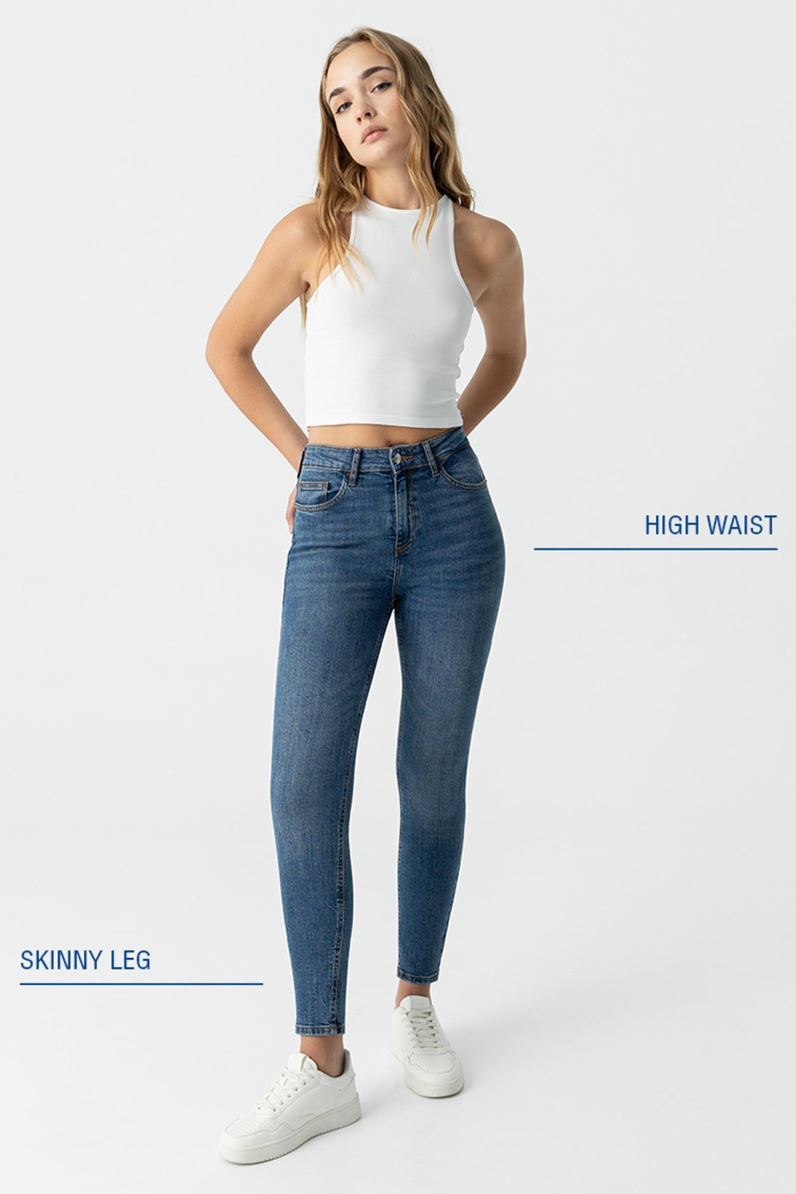 Jeans Lauren Skinny Cintura Alta