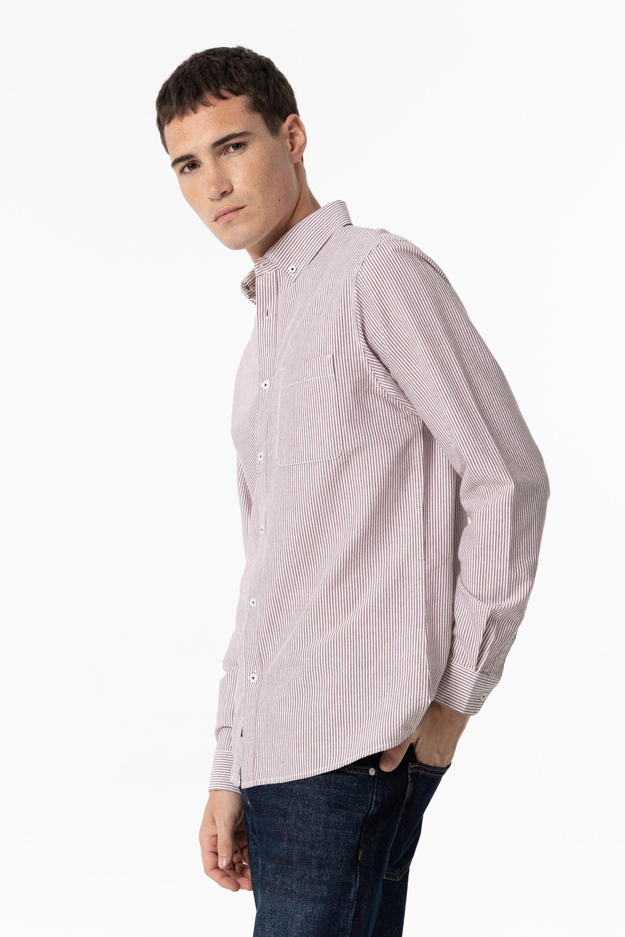 Camisa Regular Fit Oxford Rayas