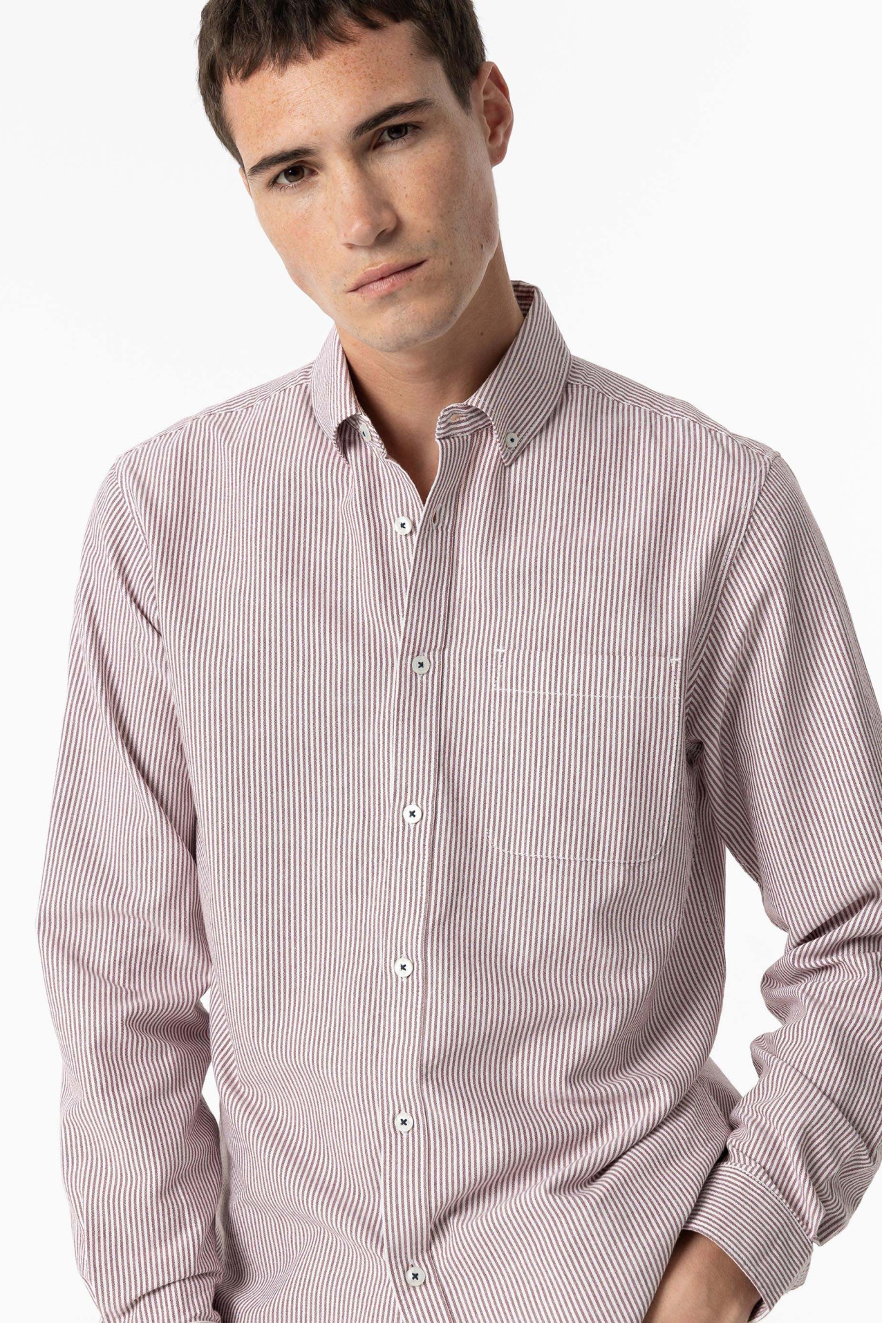Camisa Regular Fit Oxford Rayas