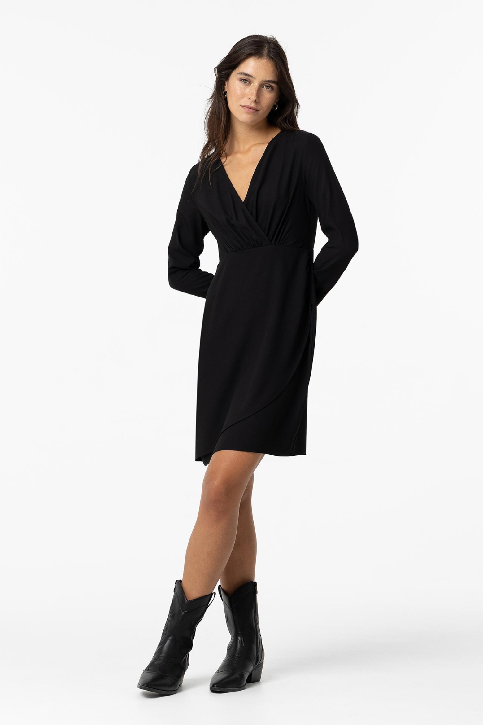 Vestido Cruzado con Frunces