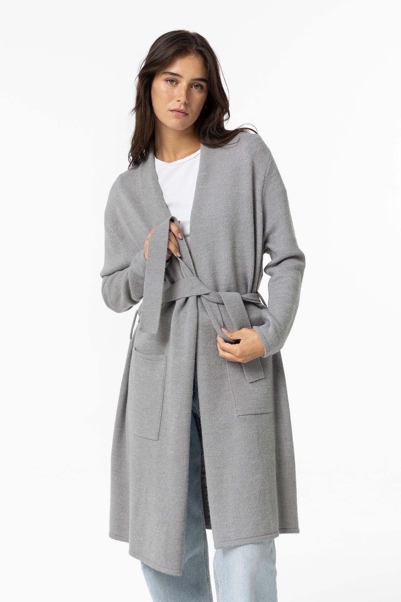 Grey Melange Cardigan