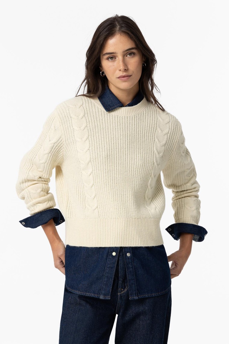 Camisola com Pormenor Cable Knit