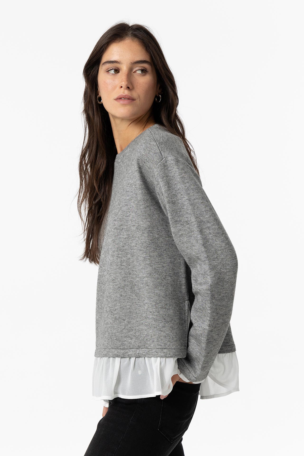 Grey Melange Long Sleeve T-Shirt