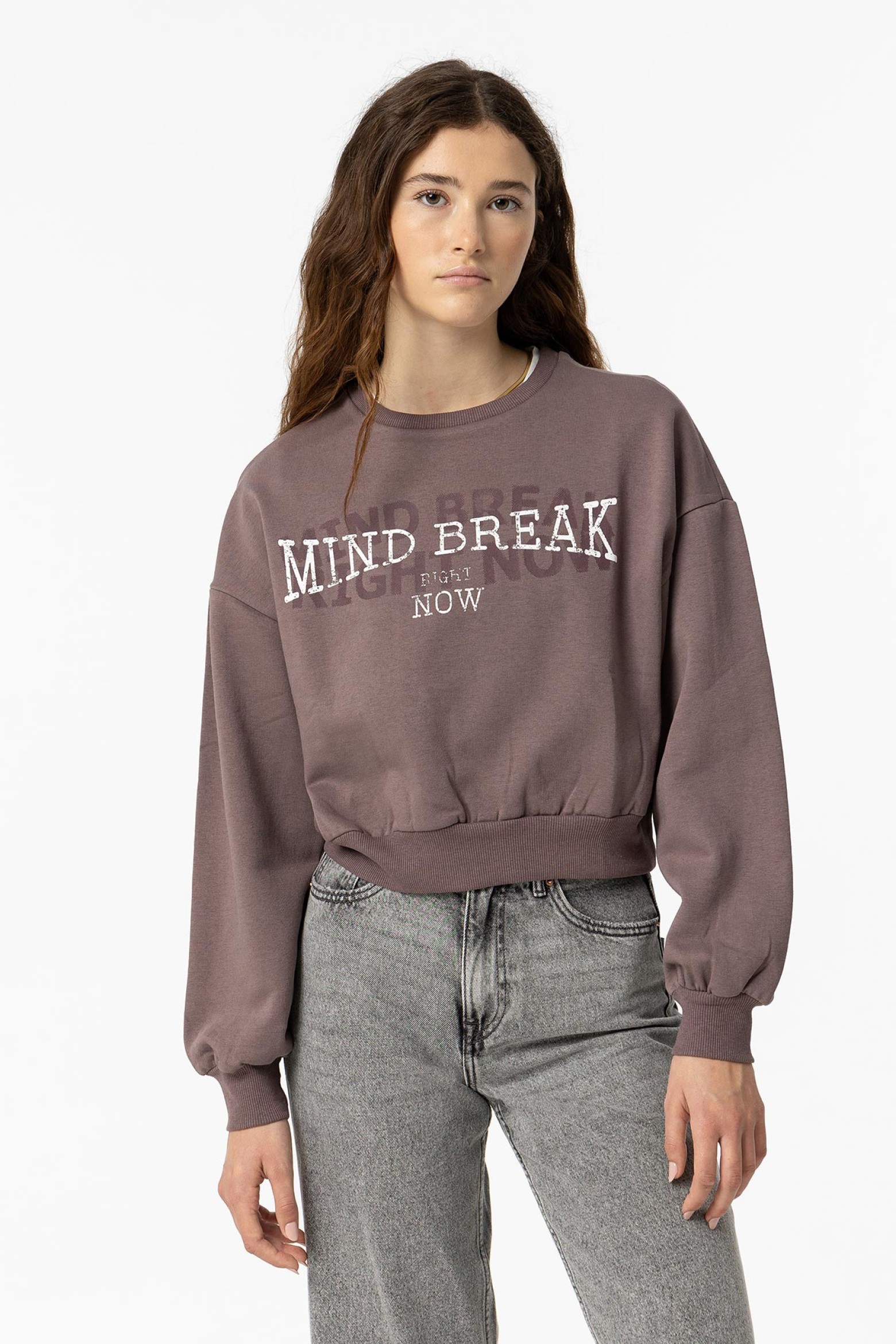 Sudadera Corta Estampada
