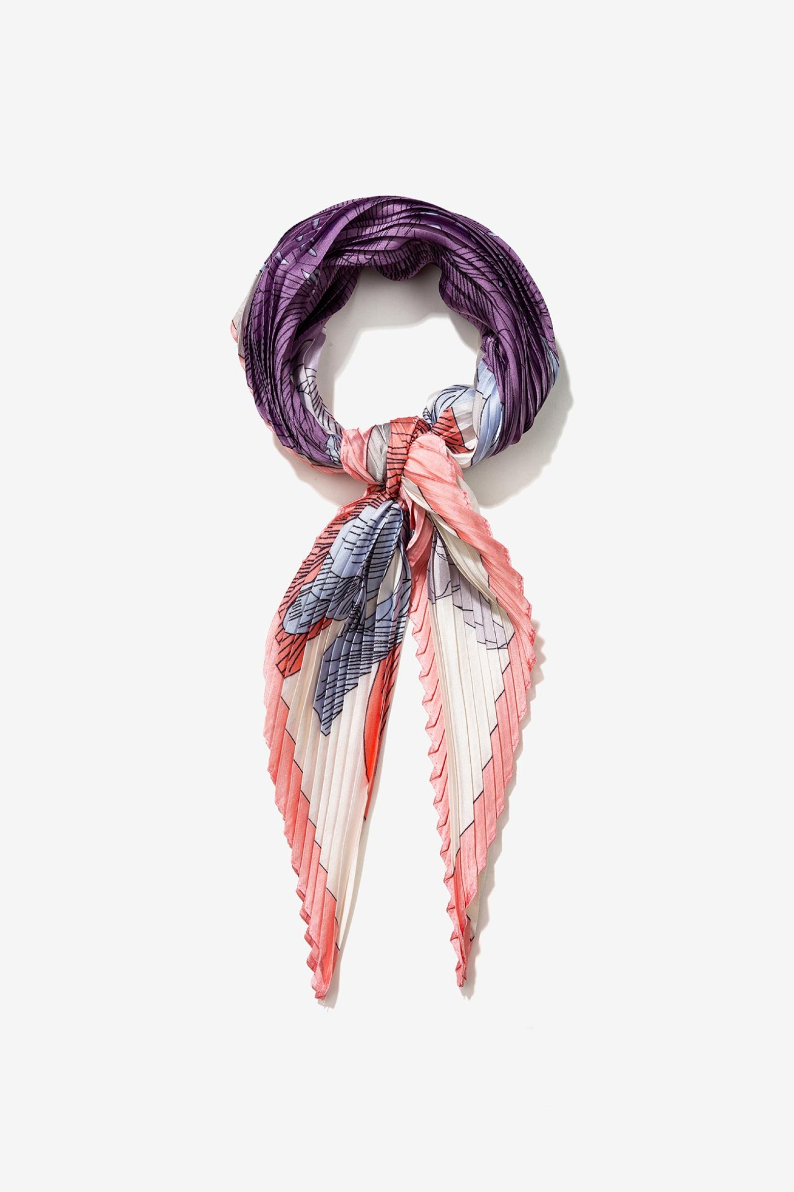 Bandana plisada con estampado floral