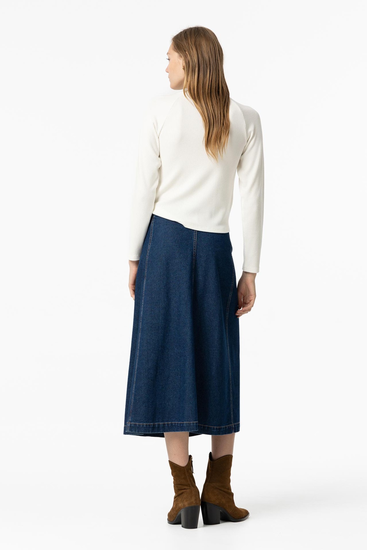 Pico Skirt, Long, Dulce Indigo