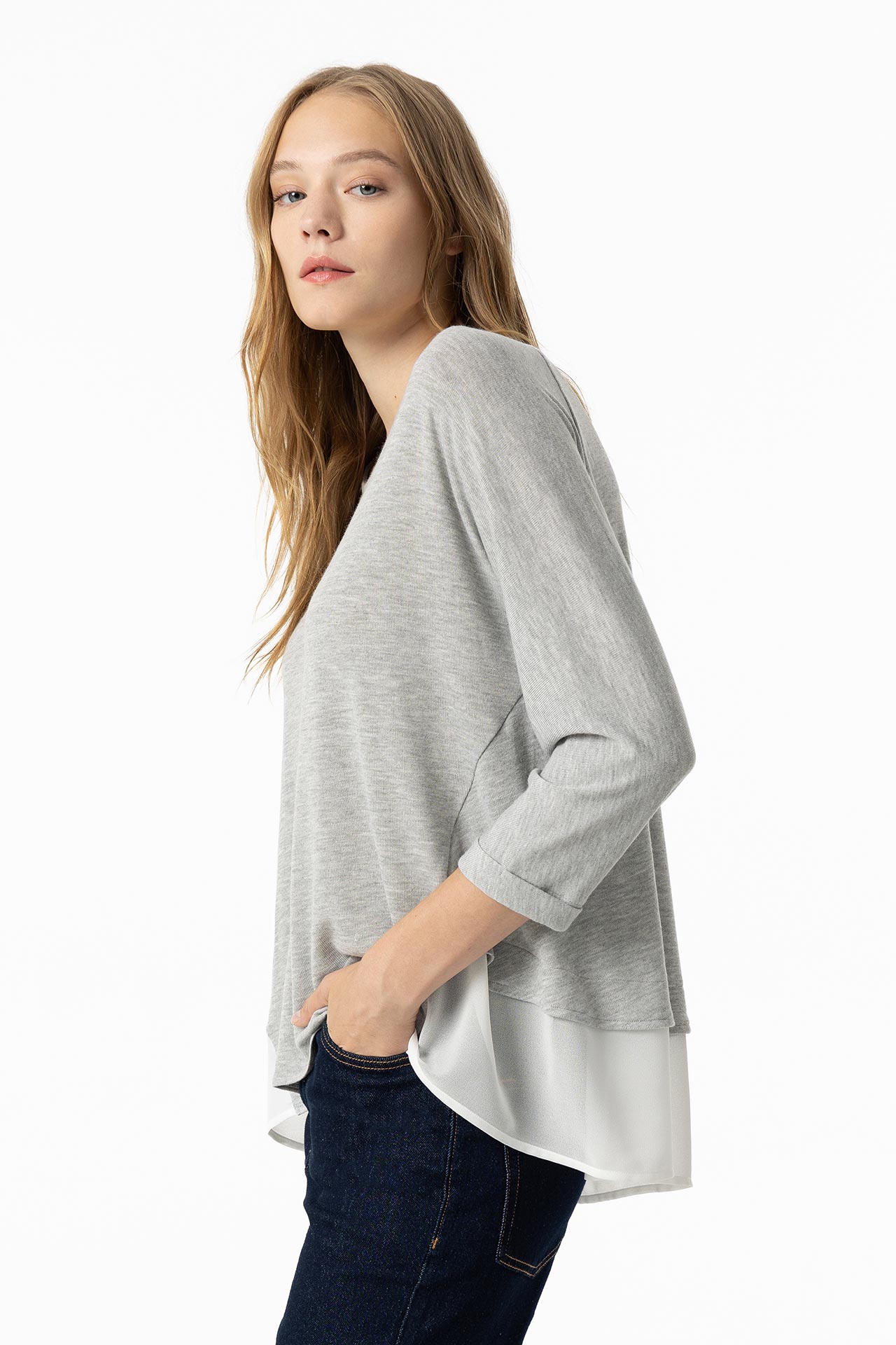 Grey Melange Long Sleeve T-Shirt