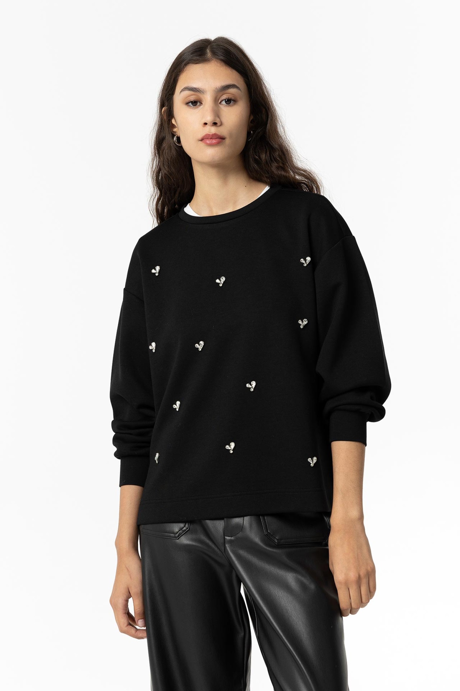 Sudadera con Apliques de Joyas