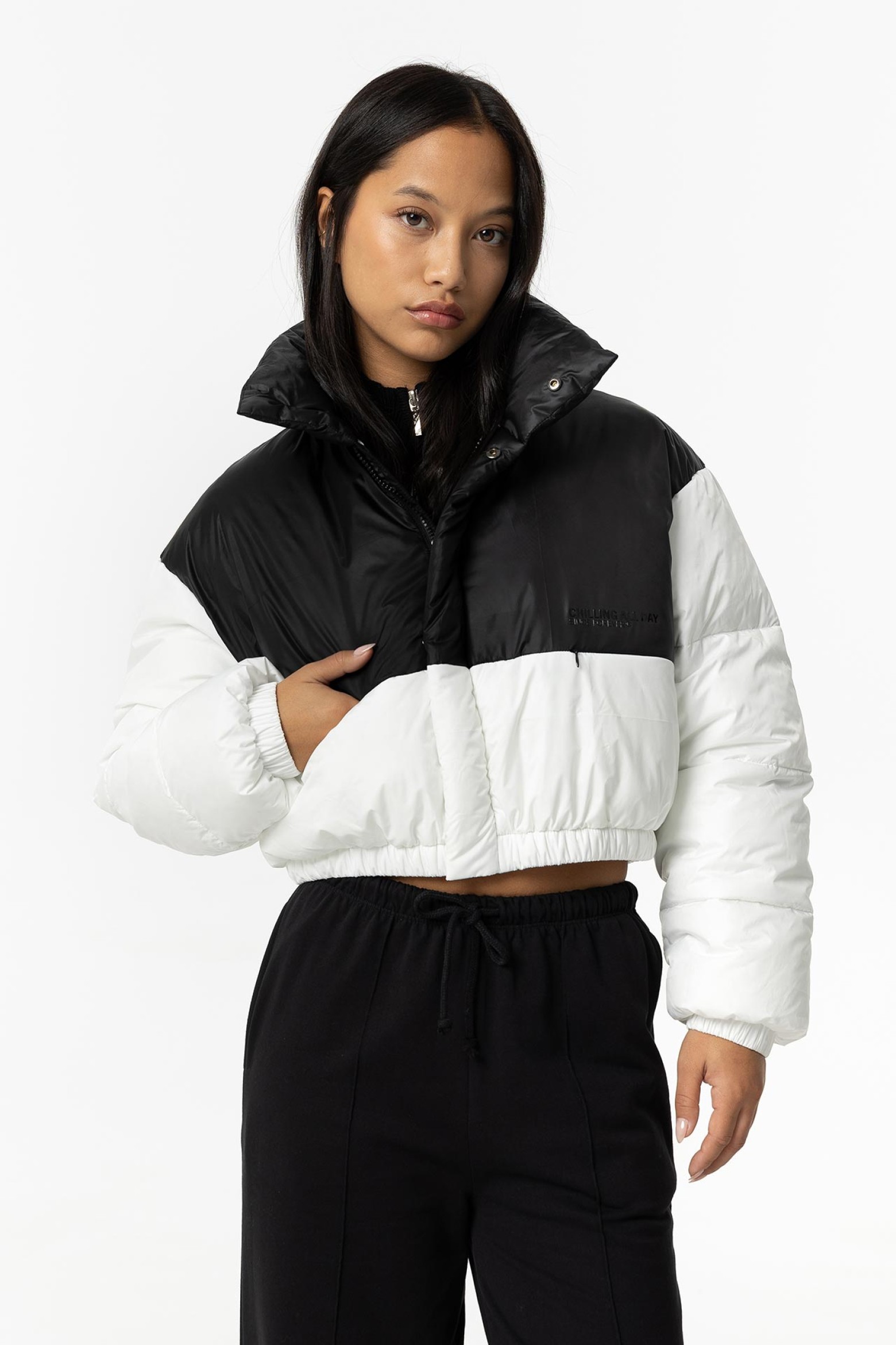 Casaco Acolchoado Oversized Bicolor