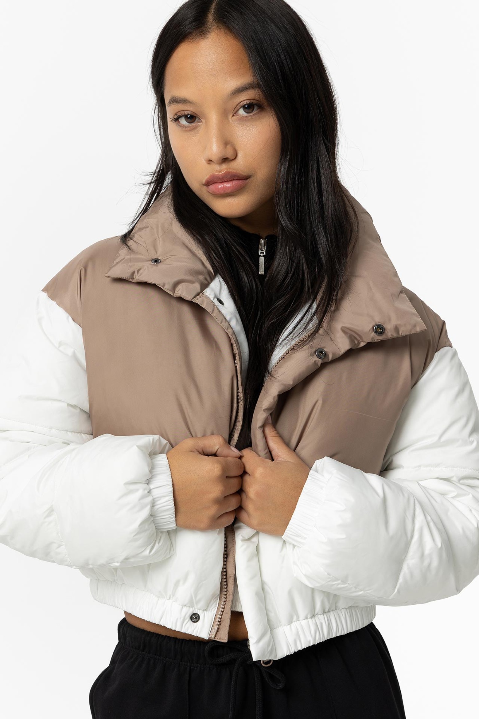 Casaco Acolchoado Oversized Bicolor