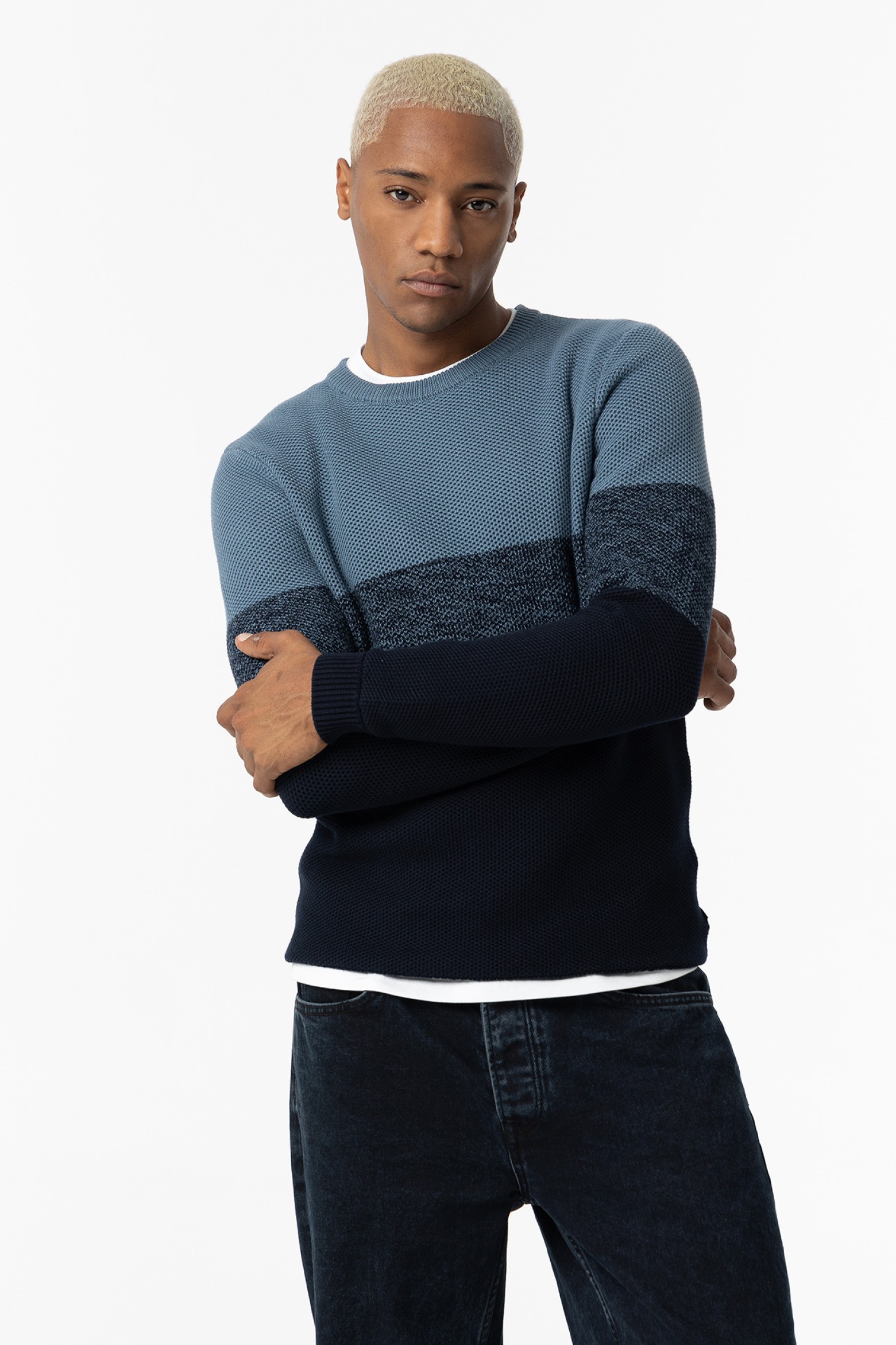 Tricolor Knit Sweater