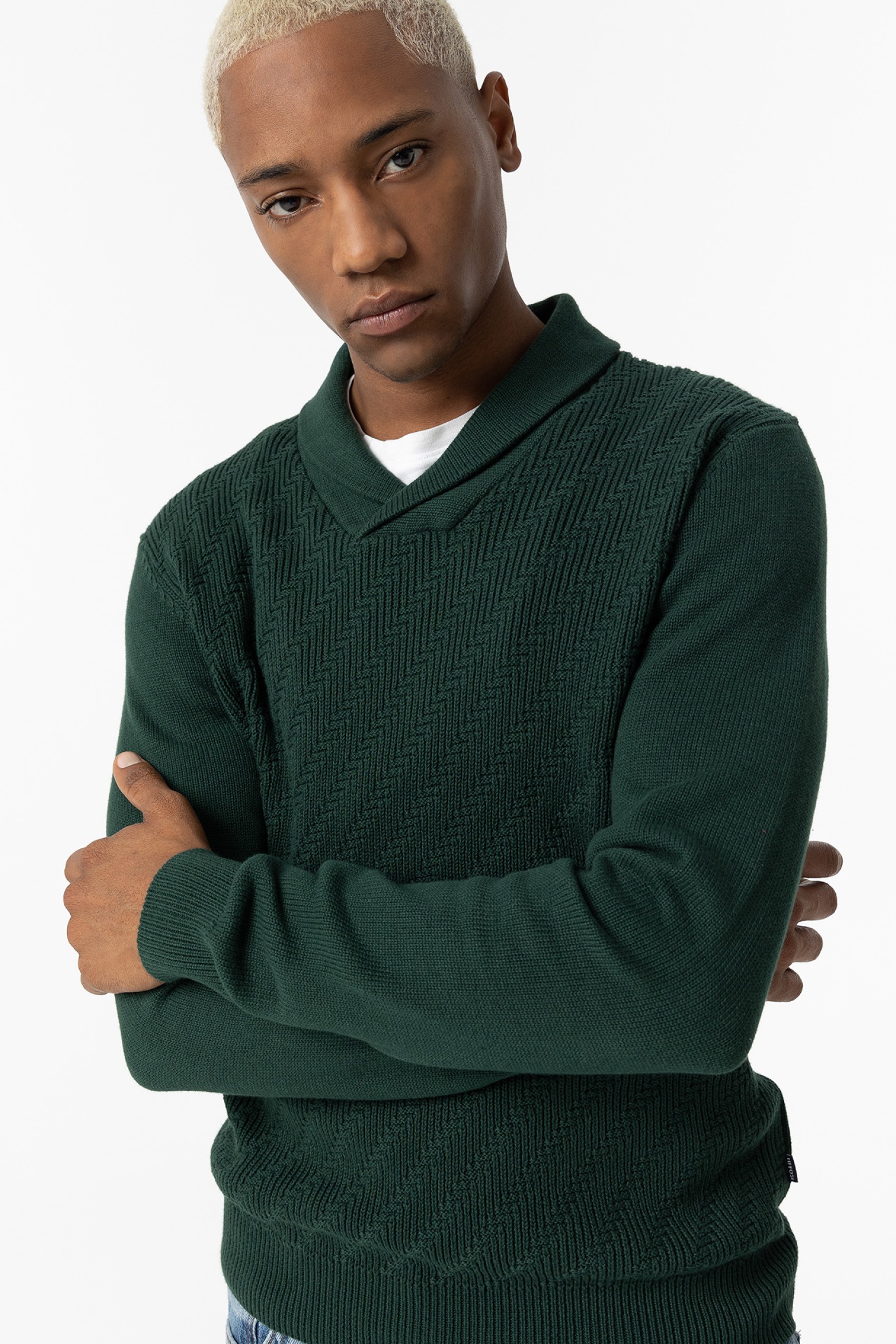 Jersey ajustado con cuello chal