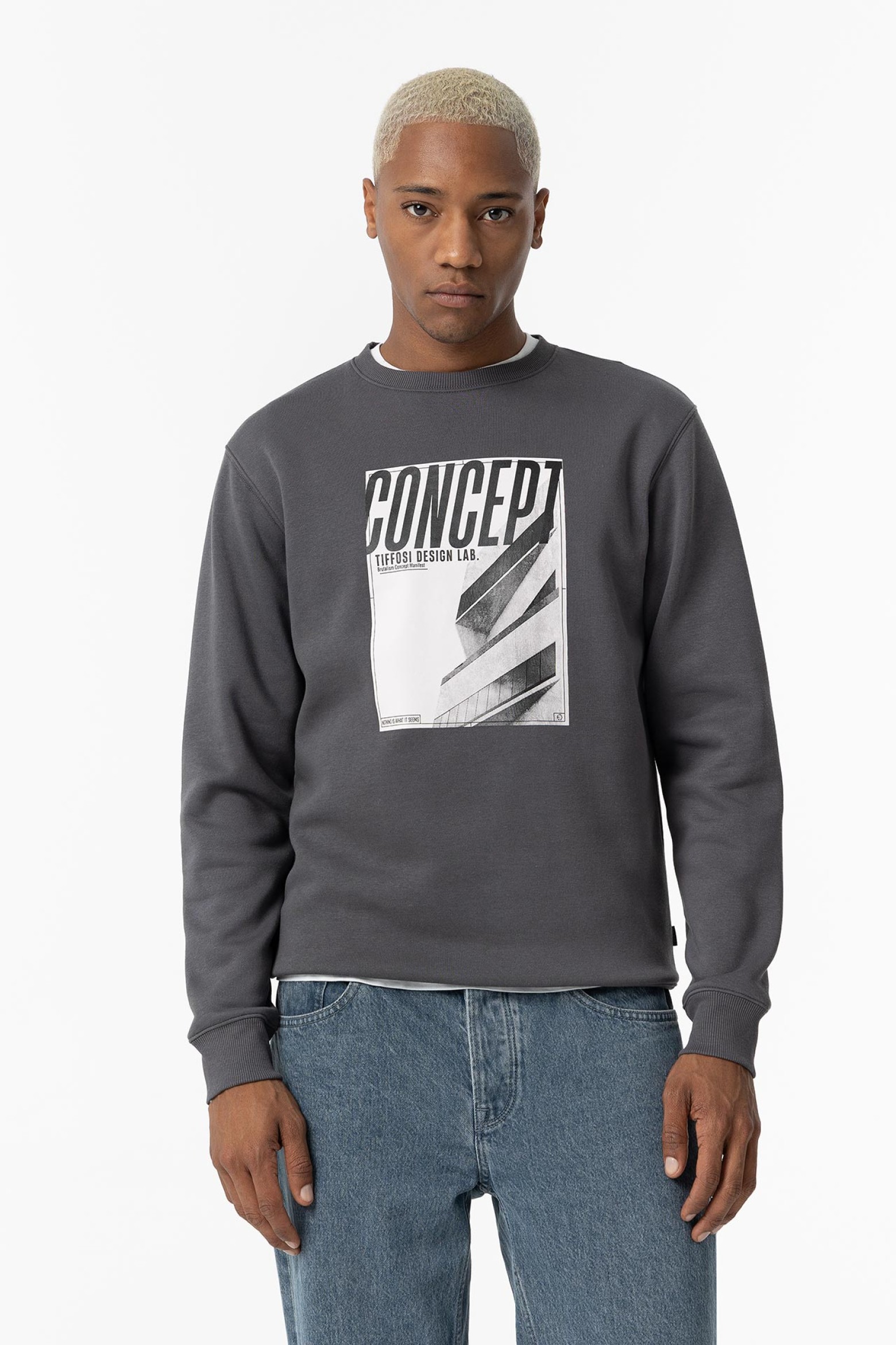 Sweatshirt com Estampado Combinado
