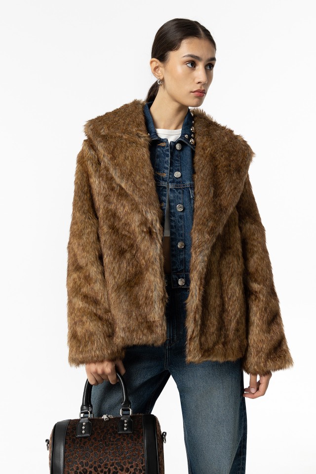 Cazadora Abrigo Pelo Tiffosi Abrigo Pelo Tiffosi Camel Jacket