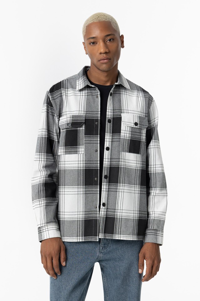 Camisa de sarga cardada de cuadros